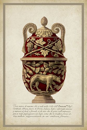 Wolf Cup in Red | Vintage Piranesi