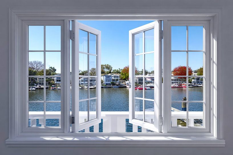 beautiful view of the water past the house by Egon Zitter