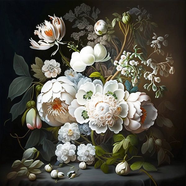 Nature morte Fleurs Vase Pays-Bas Baroque Élégance par gm_designs