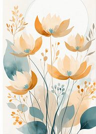 Bloemenillustratie in aquarel