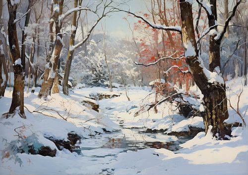 Sneeuwbedekte Bostafereel