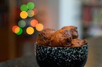 Schaal met oliebollen