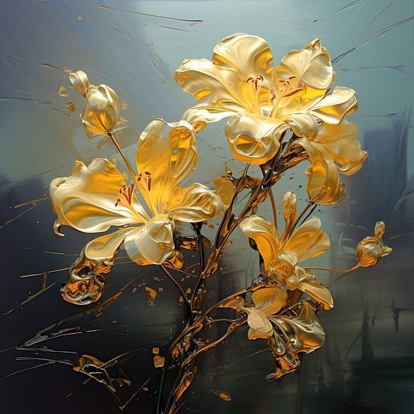 Orchideenbaum | Goldene Eleganz von Blumen Studio
