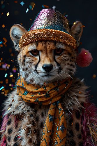 Grappig feest cheetah