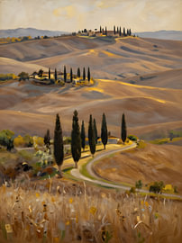 Toscaans landschap in staand formaat van Kristin M