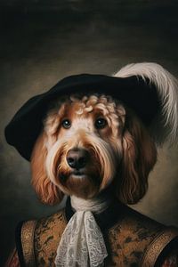 Portret Labradoodle Renaissance van Ellen Van Loon