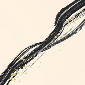 Schwarze Linien mit goldenen Sprenkeln von On Your Wall