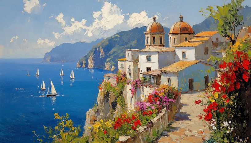 Amalfi kust italië panorama van TheXclusive Art