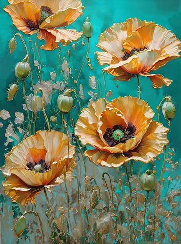 Coquelicots dans les tons pastel