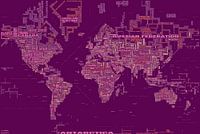 Wereldkaart Typografie, Magenta