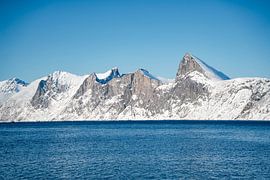 Fjord on Senja with a view of Hester by Leo Schindzielorz