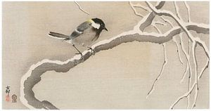 Ohara Koson - Japanische Meise im Schnee (bearbeitet)