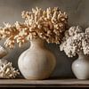 Vases et coraux Un jeu de la nature en tant que nature morte Panorama sur Digitale Schilderijen