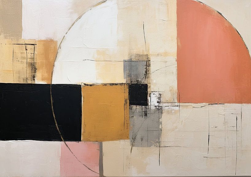 Abstracte Harmonie | Abstract Peach Fuzz van Abstract Schilderij