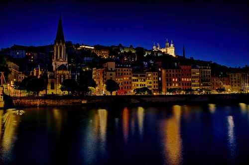Lyon bij nacht