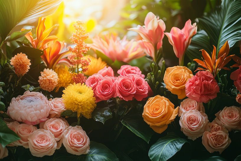 malerischen exotischen Blumen Hintergrund von Egon Zitter