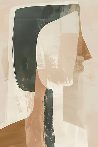 Abstract Portret in Aardetinten
