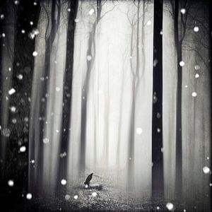 Wintersong - Abstrakte Waldszene bei Nebel Und Schneefall
