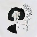 femme avec un bouquet de fleurs par kath.illustrated Aperçu