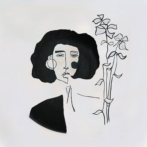femme avec un bouquet de fleurs sur kath.illustrated
