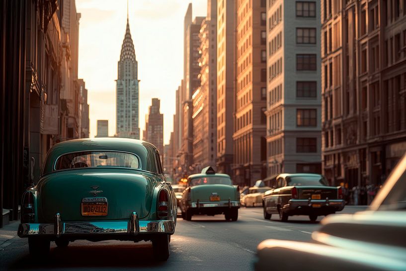 Bewegte Autos in der Stadt – Vintage Flair von Poster Art Shop