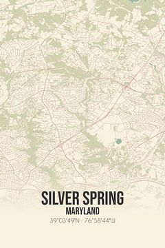 Carte ancienne de Silver Spring (Maryland), Etats-Unis. sur Rezona