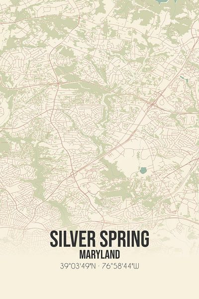 Vintage map of Silver Spring (Maryland), USA. by Prints of Place