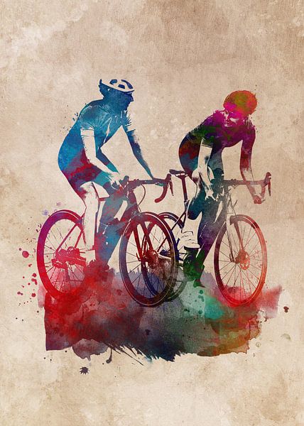 Cycling Bike sport art by JBJart Justyna Jaszke
