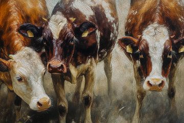 Curious cows portrait by Marjolein Deelen