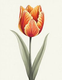 Tulipe de l'heure d'or : Illustration botanique ancienne sur Artistic