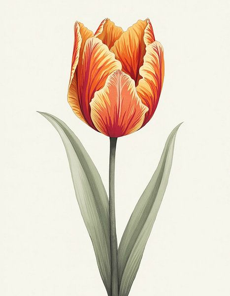 Tulipe de l'heure d'or : Illustration botanique ancienne par Artistic