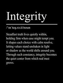 Integrity Definition – Schwarz von WordsThatInspire