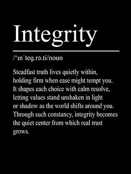 Integrity Definition - Noir sur WordsThatInspire
