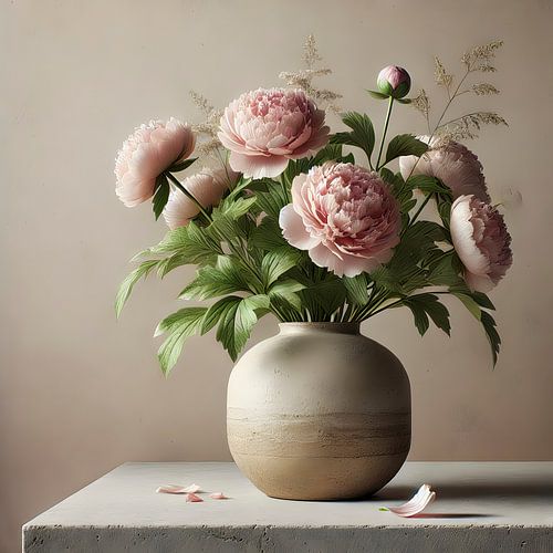 The gentle touch of a peony