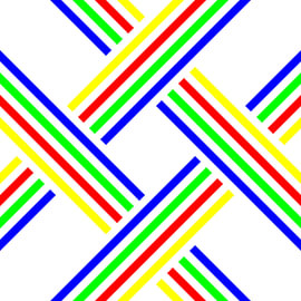 No Crossing | CutOut | S=2 | Color=4 | RGBY | Center=Blue von Gerhard Haberern