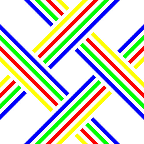 No Crossing | CutOut | S=2 | Color=4 | RGBY | Center=Blue