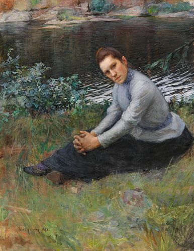 Sitzen am Ufer, 1893, Pekka Halonen