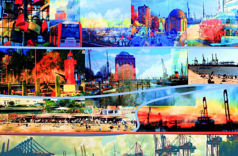 Hamburg/Elbe /Collage-1 von Peter Norden