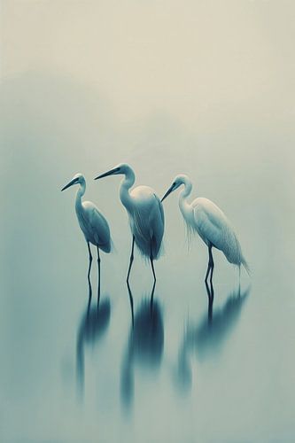 Herons in Monochrome Mist no. 4