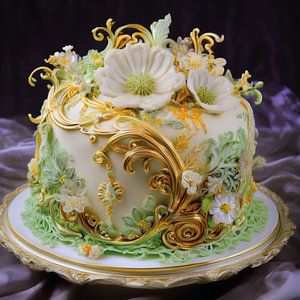 Kunstvolle Torte als Dessert