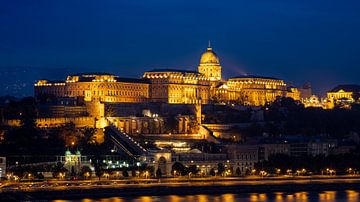 Der Burgpalast in Budapest an der Donau von Roland Brack