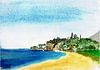 Strand, bei der Almyra Beach -  Elaiochorio - Griechenland -  Aquarell gemalt von VK (Veit Kessler)  von ADLER & Co / Caj Kessler Miniaturansicht