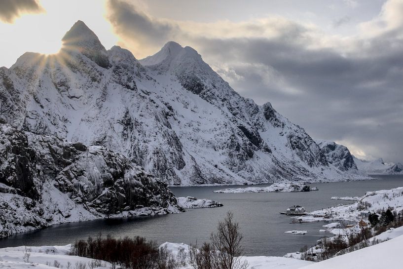Sun shines on snowy landscape by Hannon Queiroz