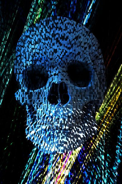 Exploding Stone Skull  von Nicky`s Prints