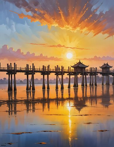 U Bein Brug in Mandalay