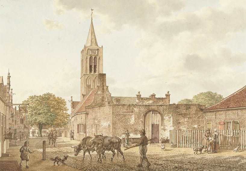 Straßenszene in Beverwijk, Jacob Cats von Meisterhafte Meister