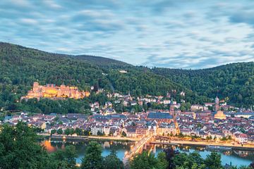 Heidelberg in the blue hour van Ilya Korzelius