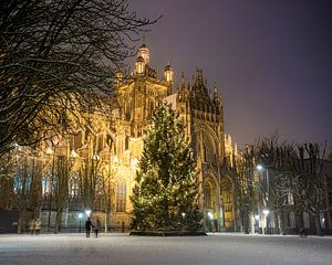 Sint-Jan in de sneeuw, 's-Hertogenbosch van Niek Wittenberg