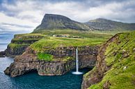 Múlafossur waterfall in the Faroe Islands. by Anita Loos thumbnail