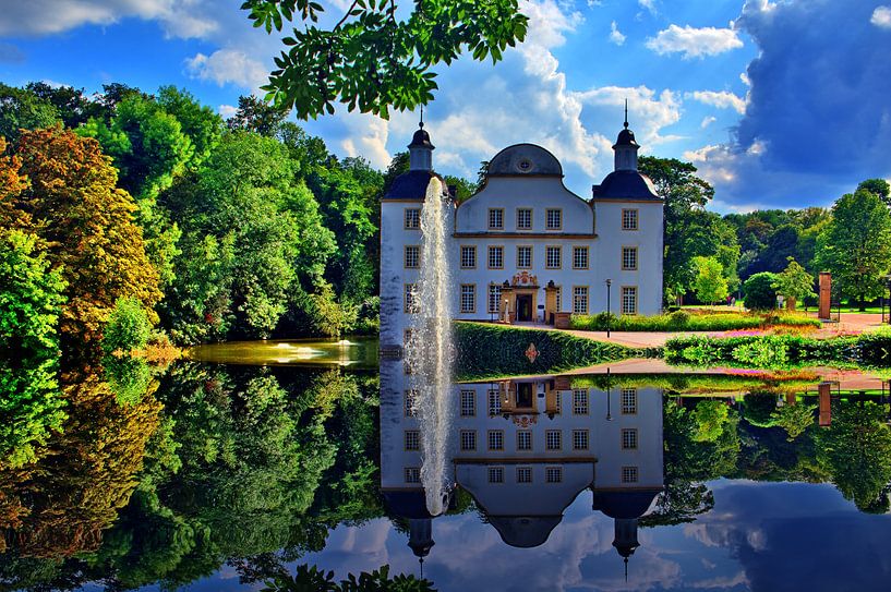 Kasteel Borbeck weerspiegeld van Edgar Schermaul